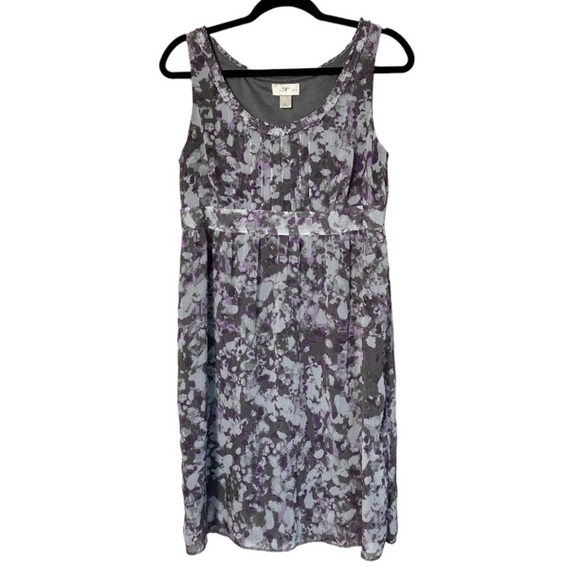 Ann Taylor LOFT Dress sheer Sleeveless Floral  Print women’s size 10P petites - Picture 1 of 12